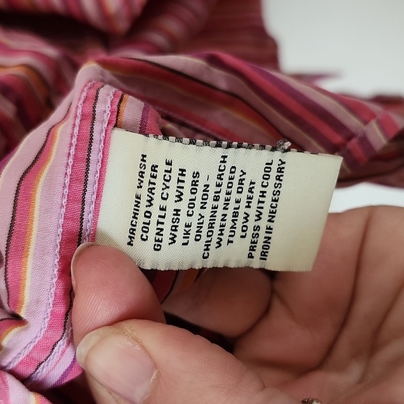 Polo Ralph Lauren pink vertical stripes men's casual button-down shirt, XL - Picture 8 of 9
